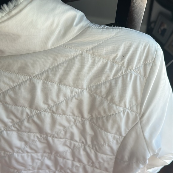 North Face Womens Mossbud Fleece Reversible Wind Resistant Full Zip Jacket White - Picture 6 of 13
